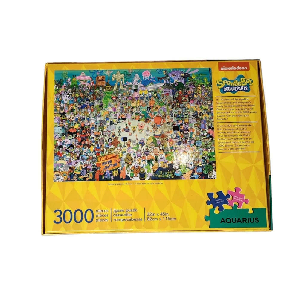 Spongebob Squarepants 3000 Piece Jigsaw Puzzle 32in x 45in Licensed by Aquarius - Picture 6 of 8